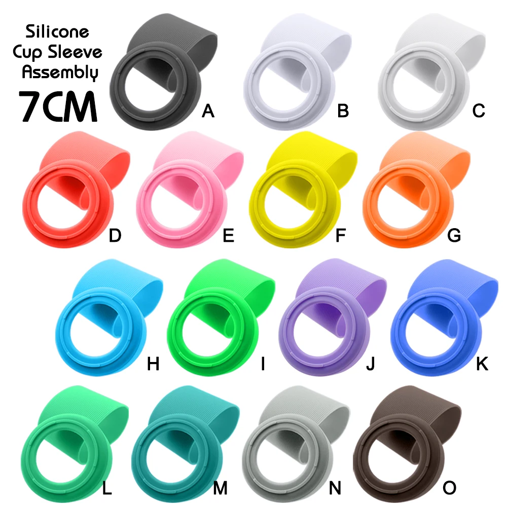 2 unid/set 7cm 15 colores roscados funda de copa de silicona suave inferior aislamiento térmico anillo resistente funda antideslizante buena dureza - imagen 5