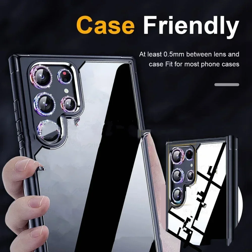 Cristal de cámara de diamante para Samsung S25Ultra, cubierta de lente con purpurina de Metal, Protector de pantalla de cámara para Galaxy S24Ultra, cristal de lente - imagen 5