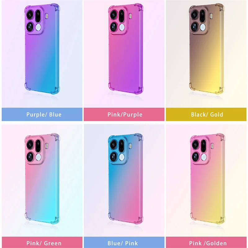 Funda de TPU con gradiente a prueba de golpes de cuatro esquinas para OPPO Find X9 Pro, funda protectora, Fundas Coque Capa - imagen 2