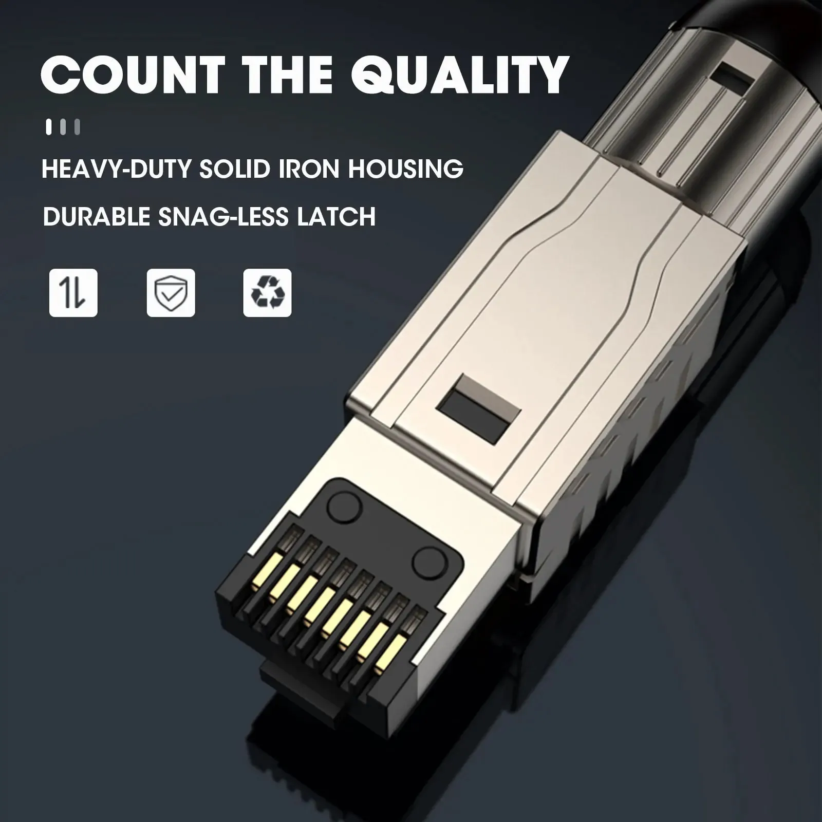 ZoeRax Conectores RJ45 Herramienta gratuita Cat8 CAT7 CAT6A, Cat 8 Enchufe de terminación de campo Enchufes modulares RJ45 blindados para 2000MHz 40G - imagen 3