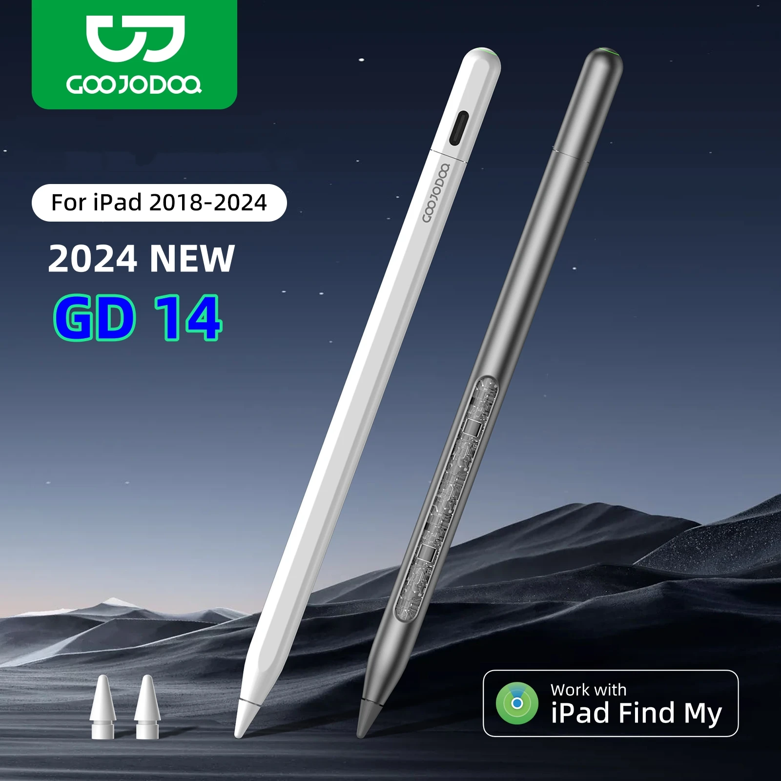 Para Apple Pencil 2 con Apple Find My in App iPad Pencil para iPad Air 6 Pro 13' 2024 Air5 4 iPad Pro 11 12,9 con rechazo de palma