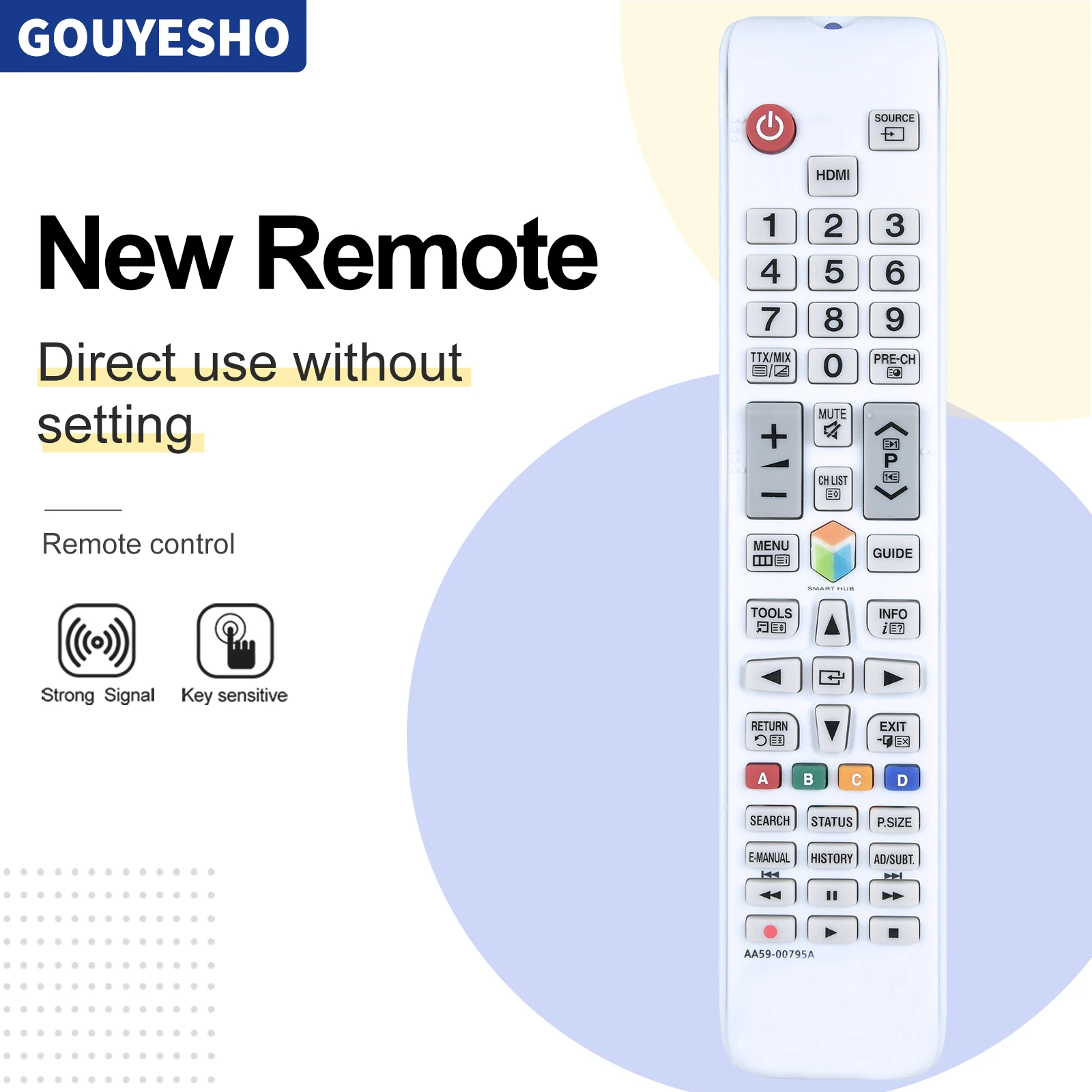 Nuevo AA59-00795A Control remoto de TV AA 5900795 A para televisores de plasma LED SAMSUNG UE42F5300AK UE32F4500AKUE32F5300AK