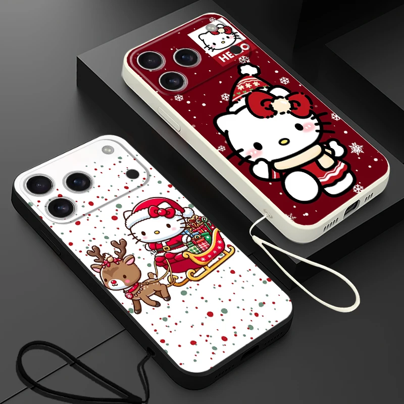 Funda para iPhone 17 Air 7 8 16 14 15 Plus XR 11 12 13 Pro Max XS 16e Funda blanda Lindo Personaje Navidad