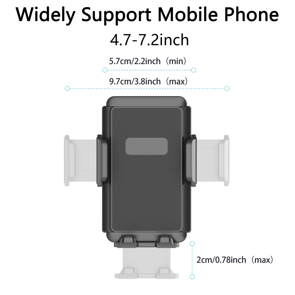 Soporte para teléfono móvil con rotación de 360, soporte de estabilización montado en la pared, soporte para teléfono manos libres para teléfonos de 4,7-7,2 pulgadas