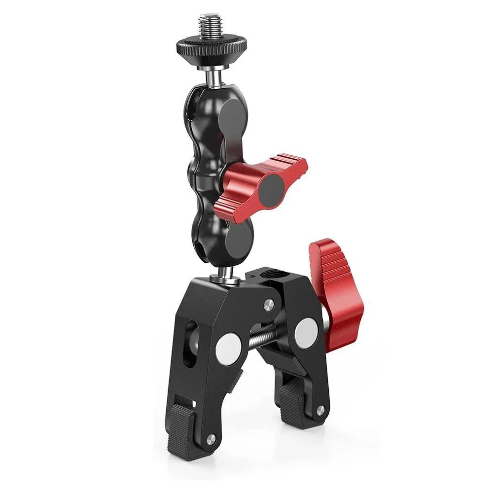 Cabezal de bola de 360 ° para cámara SLR, soporte de abrazadera para DSLR Rig, Monitor LCD, luz LED, Flash, trípode, brazo mágico, accesorio de estudio fotográfico