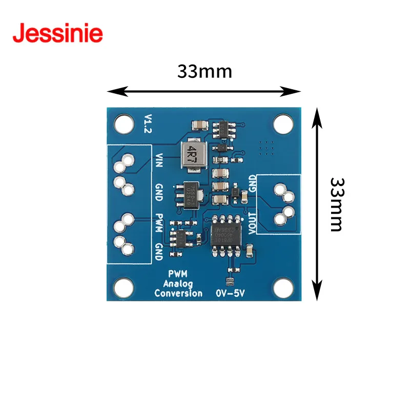 2 uds/1 unidad de señal PWM a voltaje 0-100% a 0-5V/0-10V salida 22Hz-20kHz 3,3 V-24V módulo de placa de conversión de señal analógica Digital - imagen 2