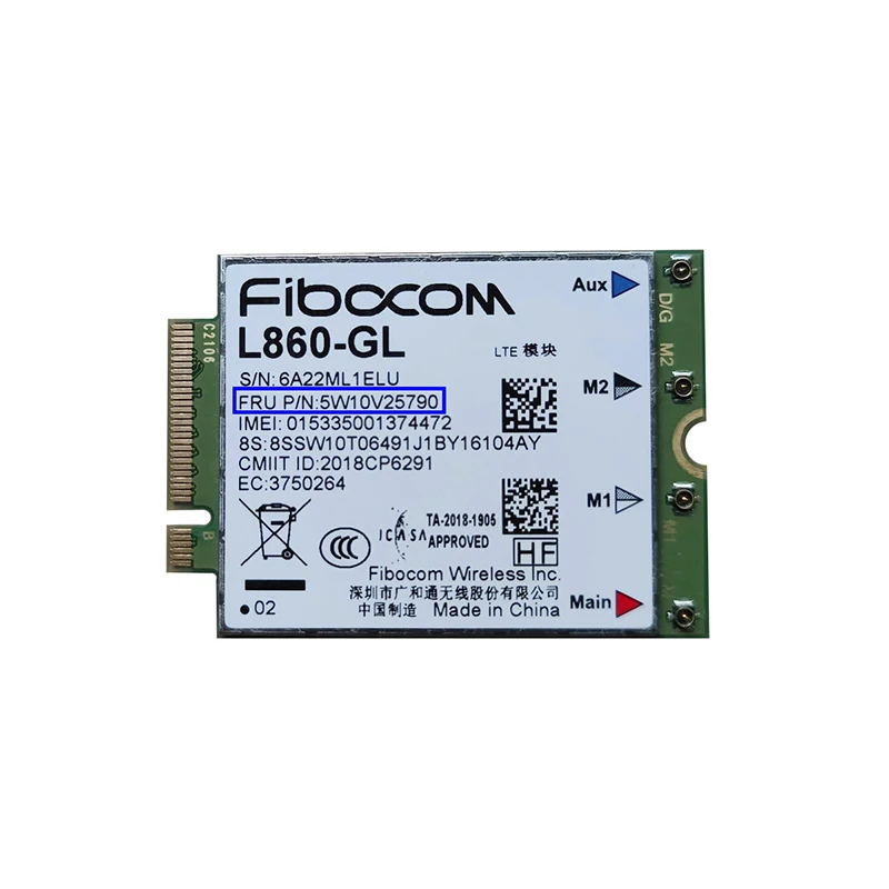 Fibocom-Módulo L860-GL FRU 5W10V25790 LTE CAT16 M.2 para Thinkpad X1 Carbon Extreme Yoga P15 P17 T14 P14s T15 P17 P15 X13 P1 P15s