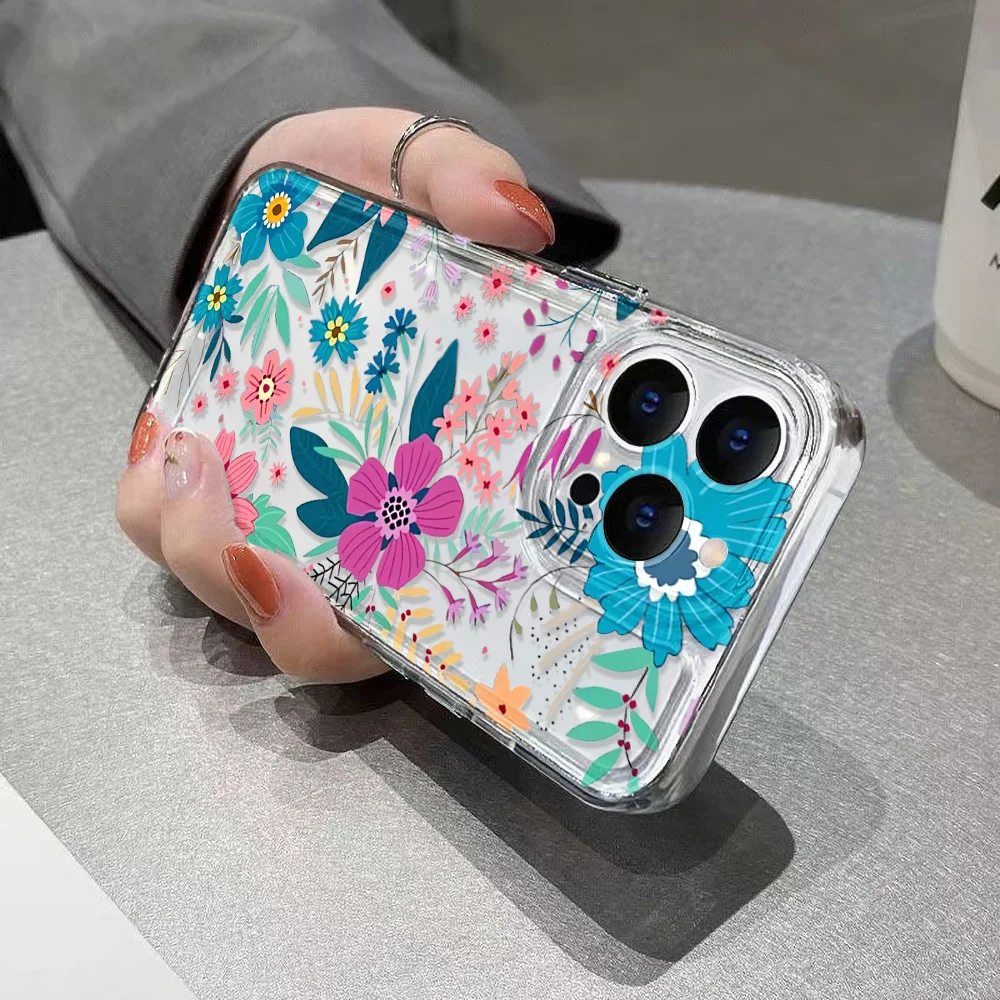 Funda de teléfono con flores de silicona para iPhone 17 Pro Max 16 13 11 15 14 12 16E 17 Air 16promax 17promax Funda suave transparente - imagen 4