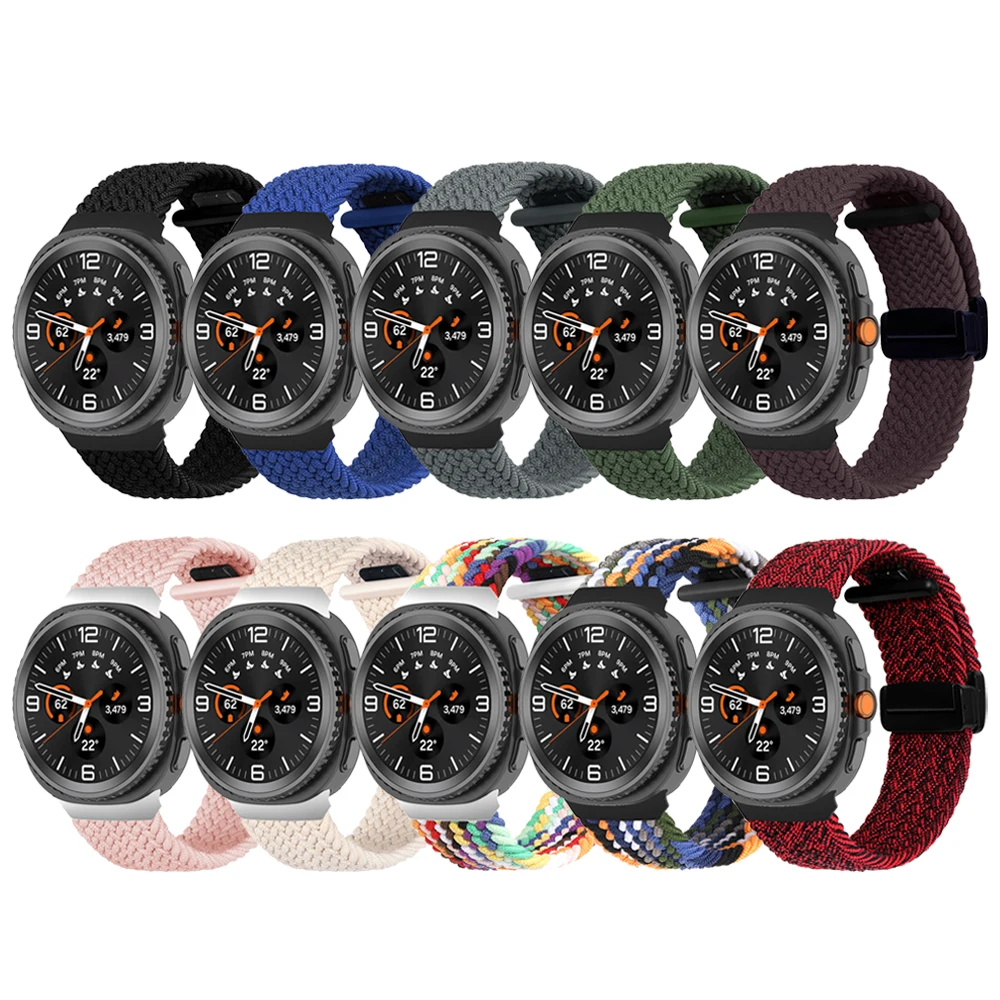 Correa magnética de nailon para Samsung Galaxy Watch8 40/44mm banda elástica tejida sin huecos para Samsung 8 Classic 46mm pulsera deportiva - imagen 5