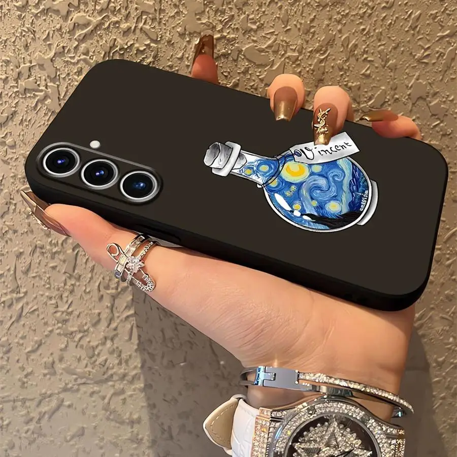 Funda para Samsung Galaxy A03 A70 A10 A12 A20 A13 A06 A40 A16 A30 A15 A50 A05 A04 funda negra suave para teléfono Van Gogh creatividad - imagen 4