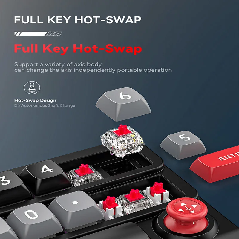 Teclado mecánico con Joystick portátil, tecla intercambiable en caliente, USB-C, retroiluminación RGB, teclado para juegos programable con cable para escritorio - imagen 5