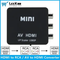 Convertidor LccKaa AV RCA a HDMI 1080p para VHS/DVD/VCR