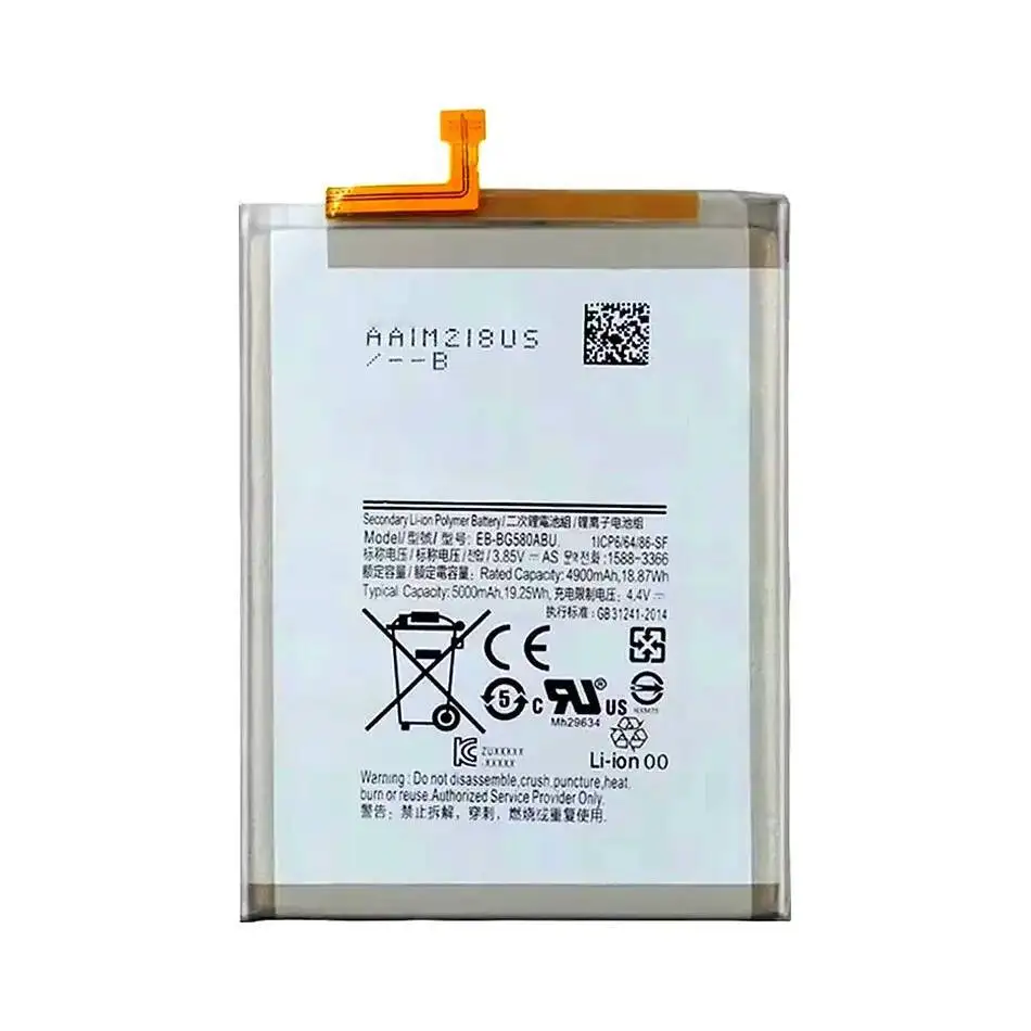 EB-BG580ABU de la batería del teléfono móvil de la capacidad 5000Mah para Samsung Galaxy M20 M30 SM-M205F - imagen 2