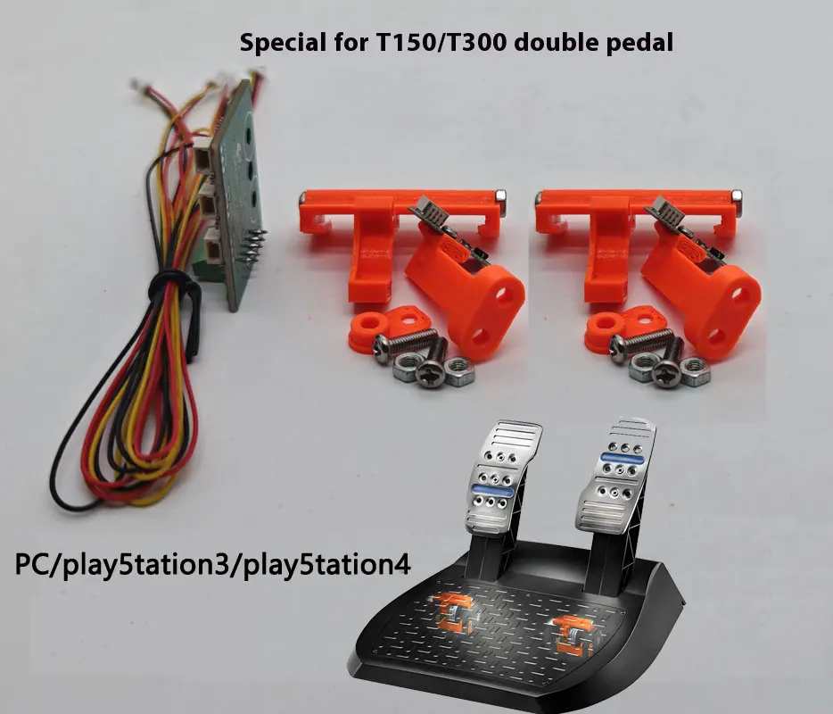 Sensor Hall de modificación de Pedal de juego de coche de carreras simulado para Thrustmaster T150/T300RS accesorios de modificación de Pedal doble