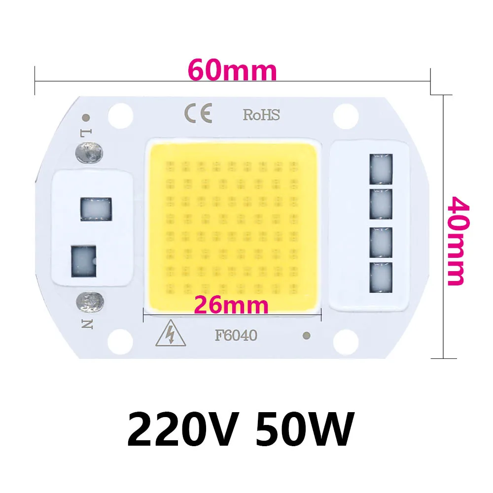 Bombilla LED COB Chip 50W 30W 20W 10W cuentas 220-240V No necesita controlador para reflector interior exterior módulo Led de retroiluminación CoolWhite - imagen 5