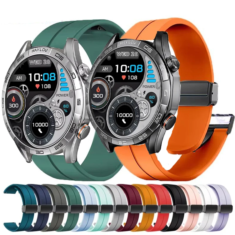 Correa de silicona con hebilla magnética de 20mm y 22mm para Haylou Solar 5, para Haylou Watch 2 Pro/RS5 R8 S8/Plus RT3/GST Lite RS4/RS4 Plus