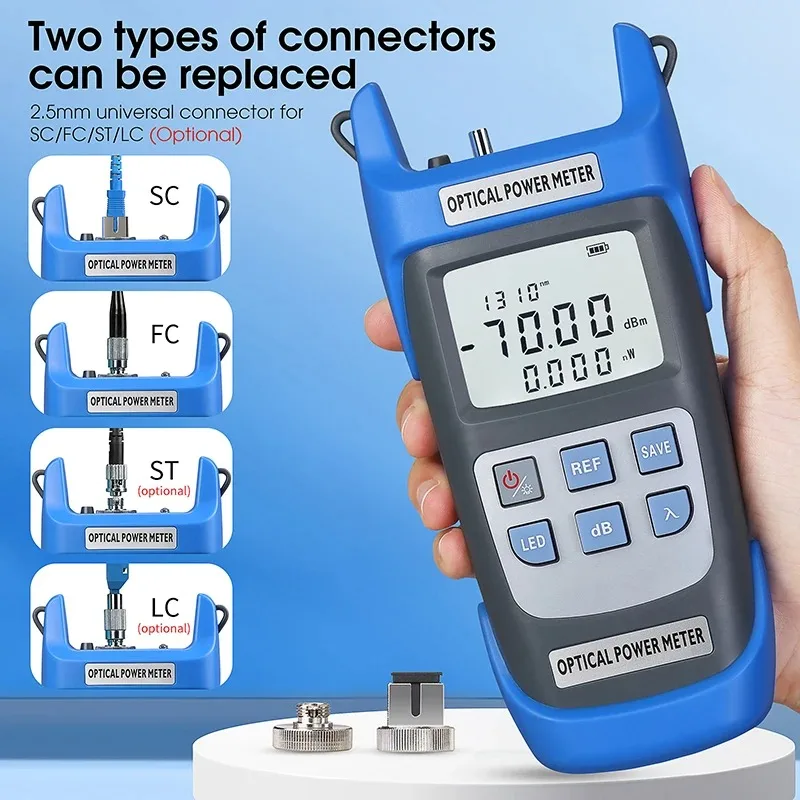 Medidor de potencia óptica A-C710A/C510A recargable, 10 longitudes de onda OPM -70 ~ + 10/-50 ~ + 26dBm, probador de Cable de fibra óptica, herramienta de prueba FTTH - imagen 4