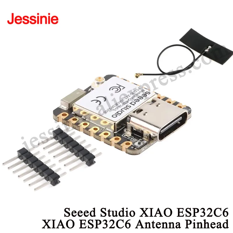 10 uds/1 unidad ESP32 Seeed Studio XIAO ESP32C6 WiFi 6 + compatible con Bluetooth Ble 5 compatible con Zigbee Matter Placa de desarrollo inalámbrico
