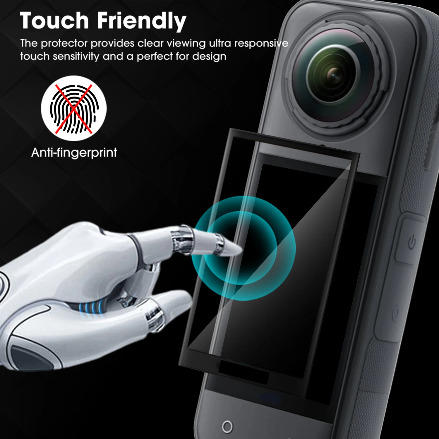 Película protectora curvada 3D para Insta360 X5, Protector de pantalla, películas antiarañazos, cubierta sin vidrio para accesorios Insta 360 X5 - imagen 4