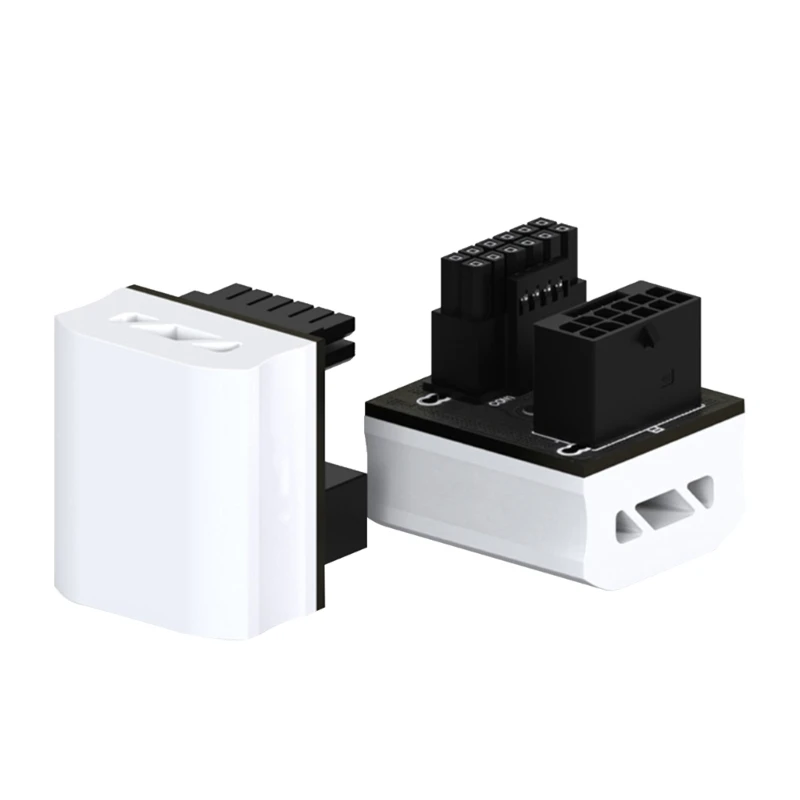 Adaptador de corriente de tarjeta gráfica de 16 pines 12 + 4 pines macho a hembra conector de giro de 180 grados rendimiento de - imagen 3