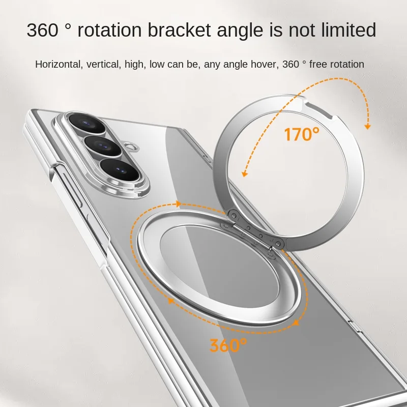 Para Samsung Galaxy Z Fold 7 funda de lujo chapada Magsafe anillo soporte magnético funda protectora trasera para Samsung Z Fold7 Shell - imagen 3