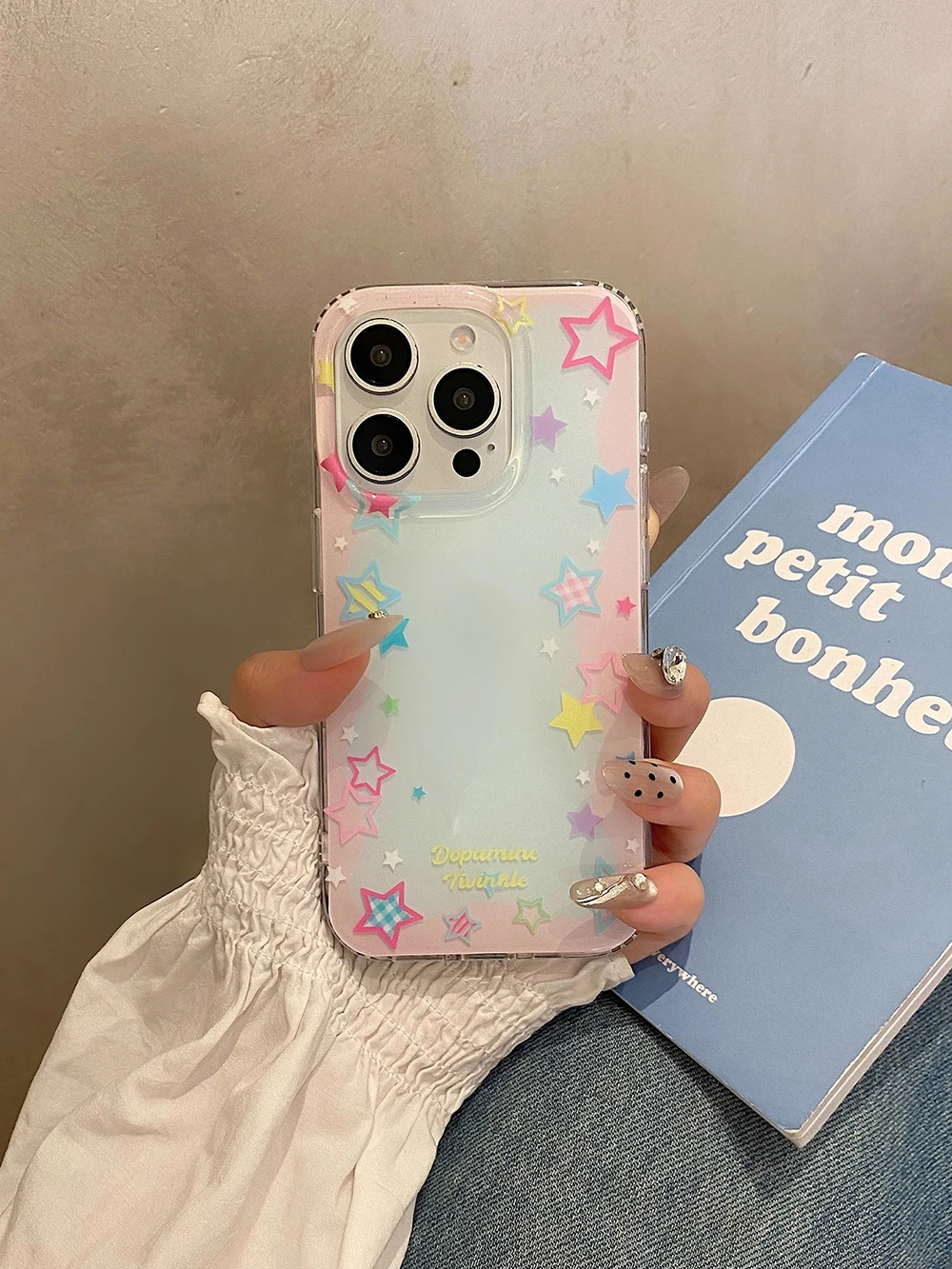 Funda de teléfono creativa y bonita con estrella de cinco puntas para IPhone 16, 14, 15, 13 Pro Max, funda suave de silicona con soporte a prueba de golpes - imagen 3