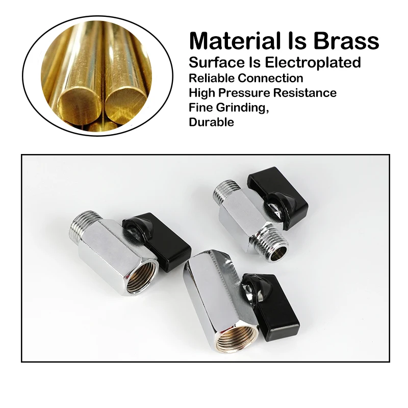 PT1/8, 1/4, 3/8, 1/2 Mini interruptor de válvula de bola tubería de agua válvula de bola de cobre eléctrica de Gas dientes de cable interior y exterior dobles - imagen 2