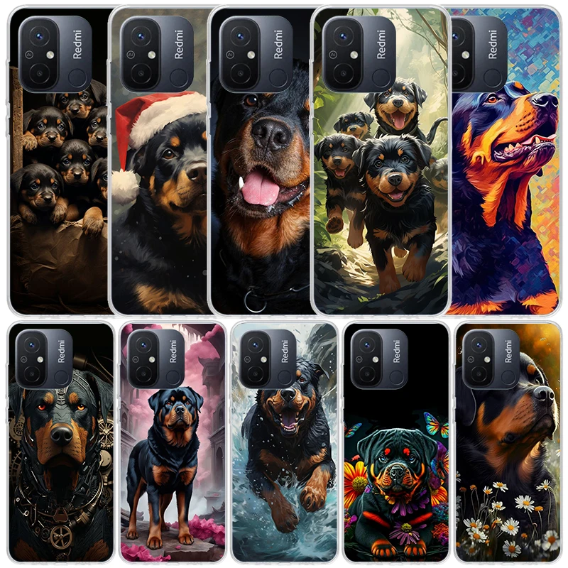 Funda de teléfono con llamada de silicona Rottweiler Dog Rottie para Xiaomi Redmi 12 12C 13 13C 14C 10 10A 10C 9 9A 9C 9T 8 8A 7 7A 6 6A K70 K60 K2