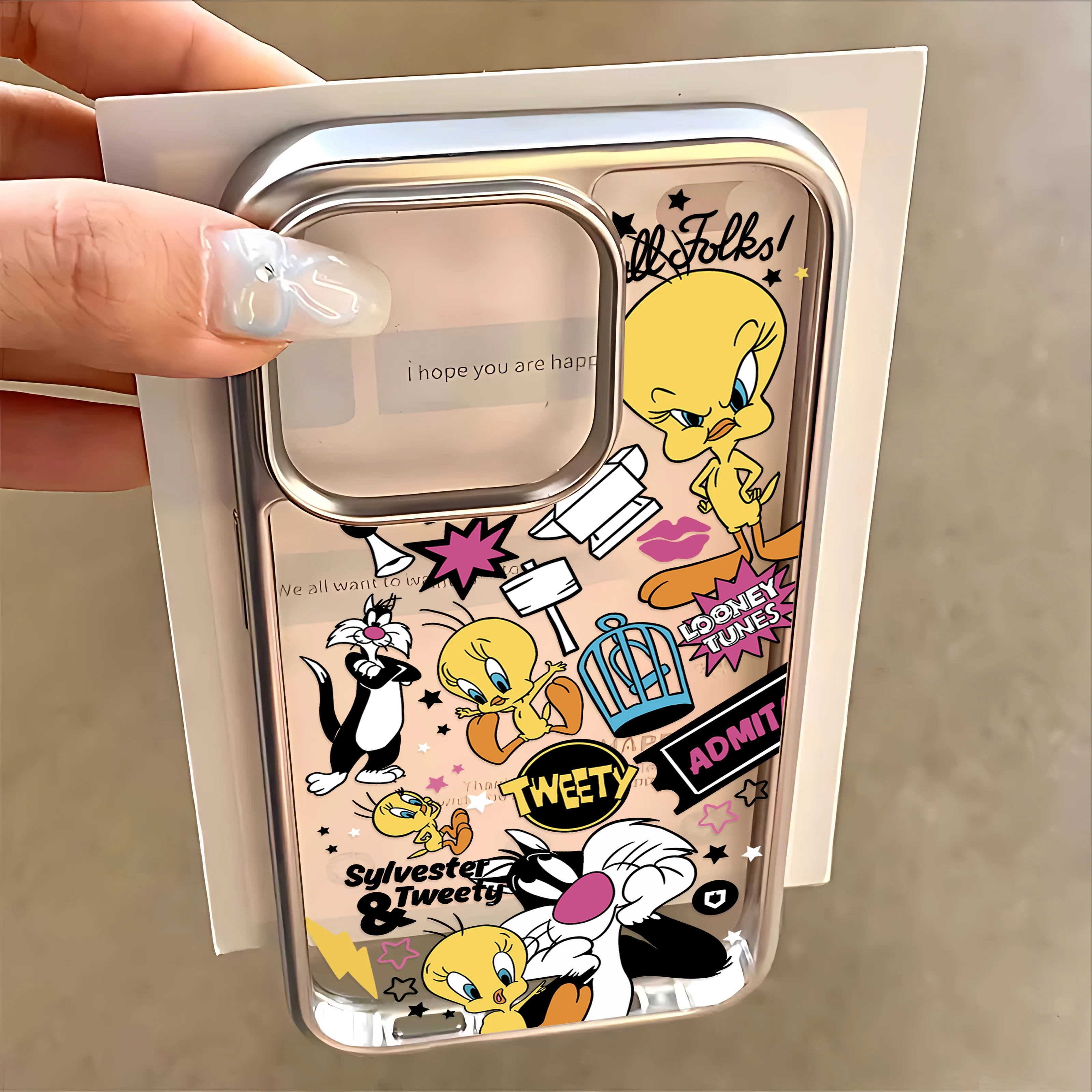 Funda de teléfono con dibujos animados de T-TweetyBirds para IPhone 16 15 14 13 12 11 Pro Max X XR XSMAX 8 7 Plus, funda trasera suave transparente de lujo - imagen 2