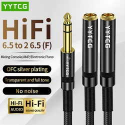 Adaptador Splitter Audio 6,5 mm a Doble Jack 3,5 mm