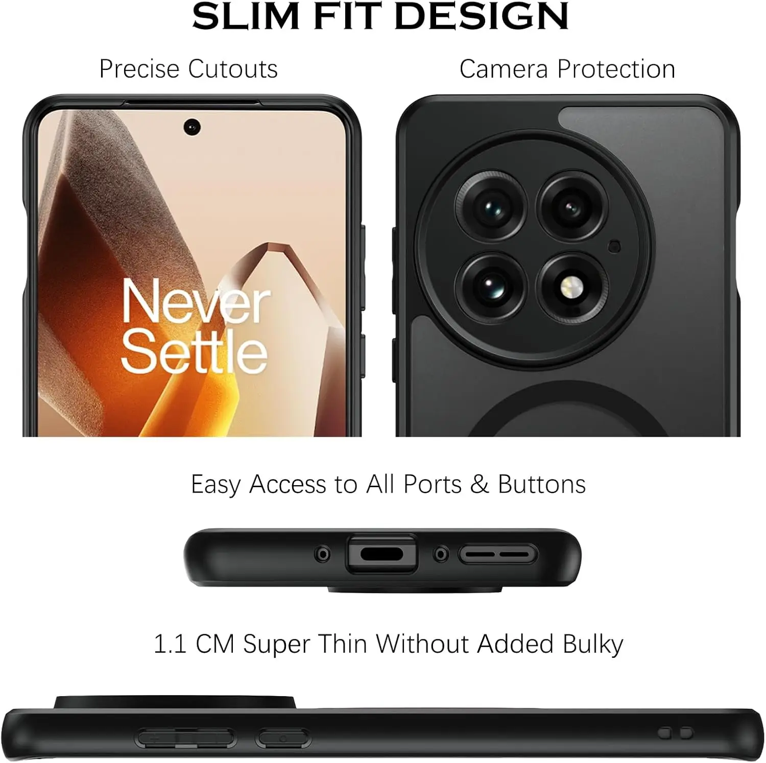 Funda para Magsafe carga inalámbrica cubierta trasera de plástico duro translúcido para Oneplus 13 13R 12 12R ACE3 3V Ace 5 Pro Nord 4 - imagen 4