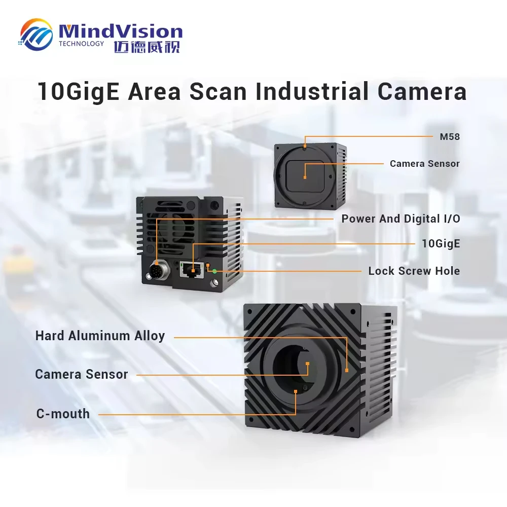 Obturador global de 15,75 fps, cámara de 10 GigE para inspección de superficies de automatización industrial y control de calidad - imagen 2