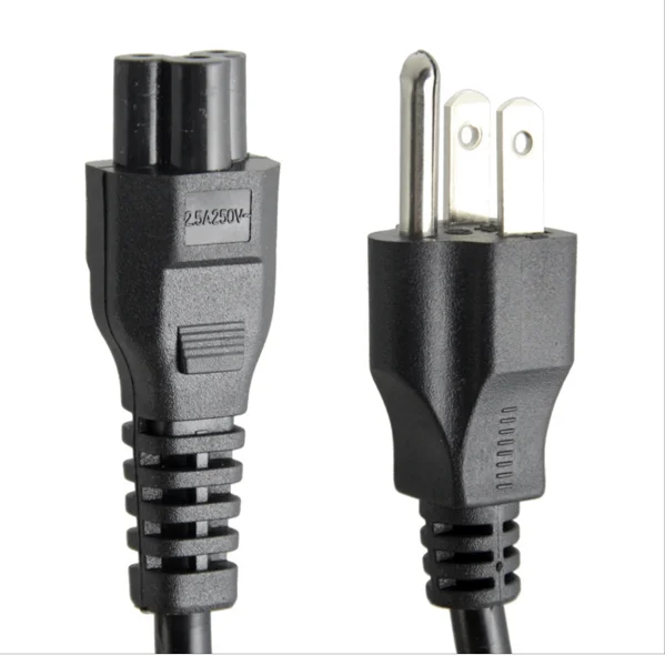 Cable de alimentación de EE. UU., 1,5 m, 3 clavijas, Cable de extensión de alimentación IEC C5 para HP, Dell, Lenovo, Notebook, LG, TV