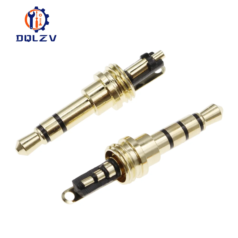 Conector de auriculares de 3,5 MM, adaptador de Audio estéreo macho chapado en oro de 3/4 polos, conector de cable de soldadura auxiliar para altavoz de alta fidelidad 3,5 - imagen 4