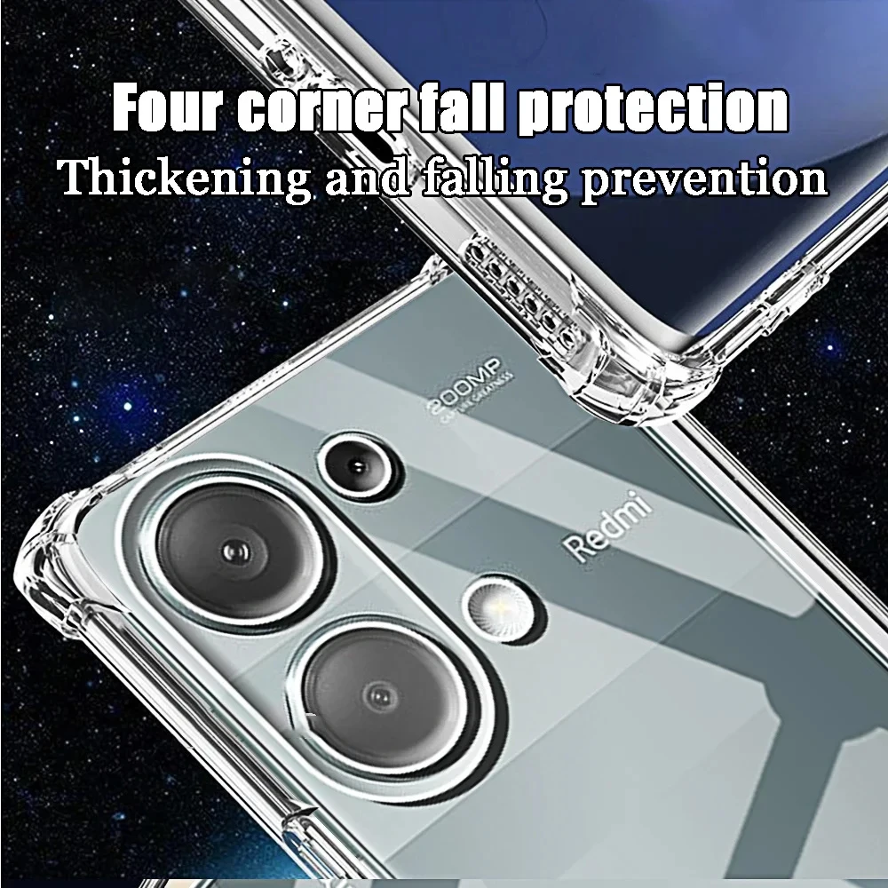 Funda protectora de teléfono Original transparente a prueba de golpes para Xiaomi Redmi Note 13 Pro Note13 Pro Plus 13C funda Poco M6Pro 4G X6 Pro 5G - imagen 5