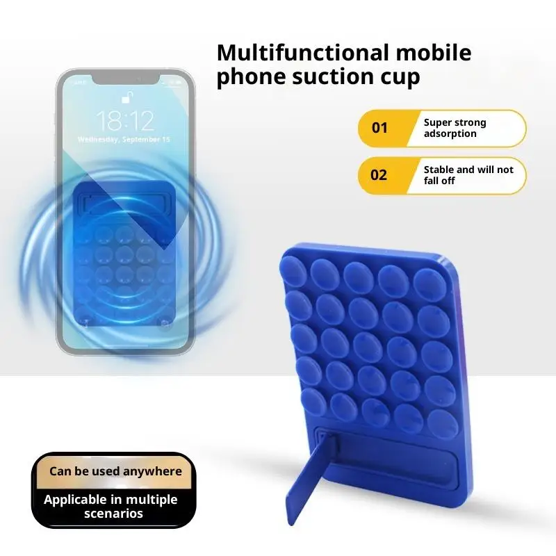 Accesorio adhesivo plegable para teléfonos inteligentes, soporte de silicona con ventosa para teléfono, espejo, ducha, soporte para teléfono para selfies y vídeos, 1 Uds. - imagen 4