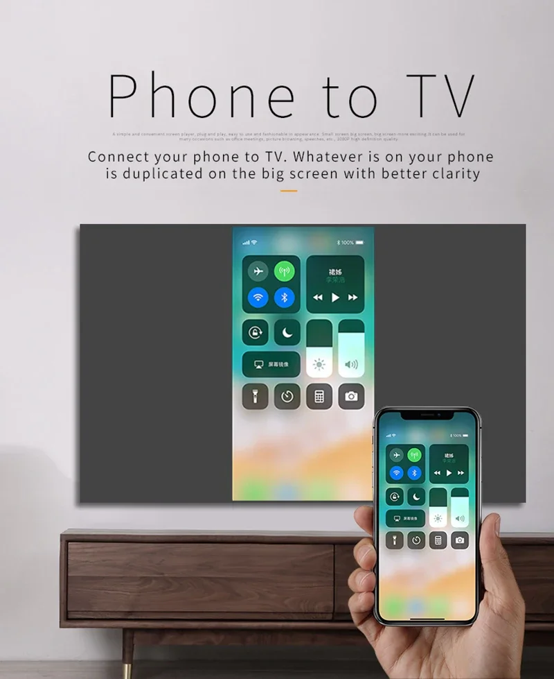 Adaptador de pantalla MiraScreen 1080P, extensor inalámbrico Wifi HDMI, receptor de Audio y vídeo, espejo de pantalla para teléfono a proyector de TV - imagen 5