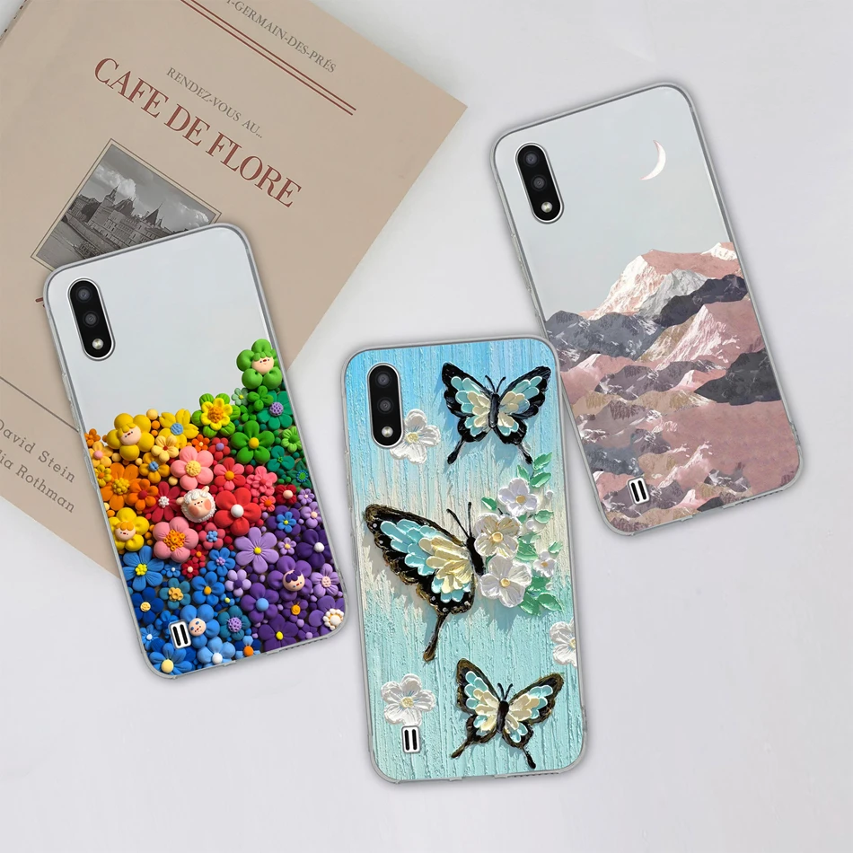 For Samsung Galaxy A01 M01 Core Case Gradient Flowers Soft TPU Silicone Phone Cases For Samsung A 01 M 01 Protective Back Cover - imagen 5