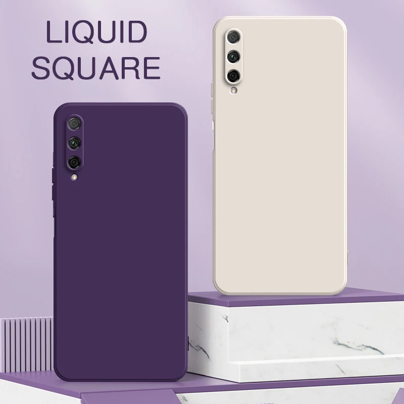 Funda de teléfono líquida cuadrada Original para Huawei Y6 Y7 Y7a Y8p Y9 Y9s Pro Prime 2019 fundas protectoras de silicona suave 360 a prueba de golpes - imagen 2