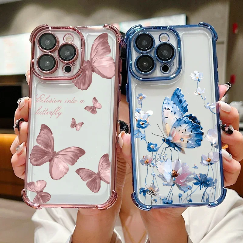 Funda de teléfono para Infinix Note 30 40 50 Pro Plus 550S 50X 5G Hot 30i 40 10S 9 30 Play Smart 10 9 8 7 cubierta chapada de mariposa de moda