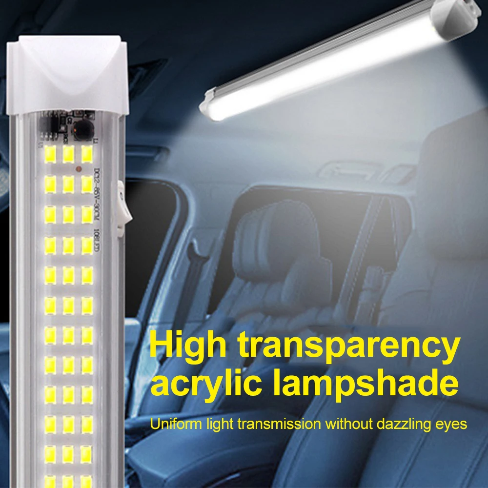 Barra de luz LED autoadhesiva para techo de camión, lámpara de emergencia para reparación de coche, caravana, barco, 12V-85V, 108LED - imagen 5