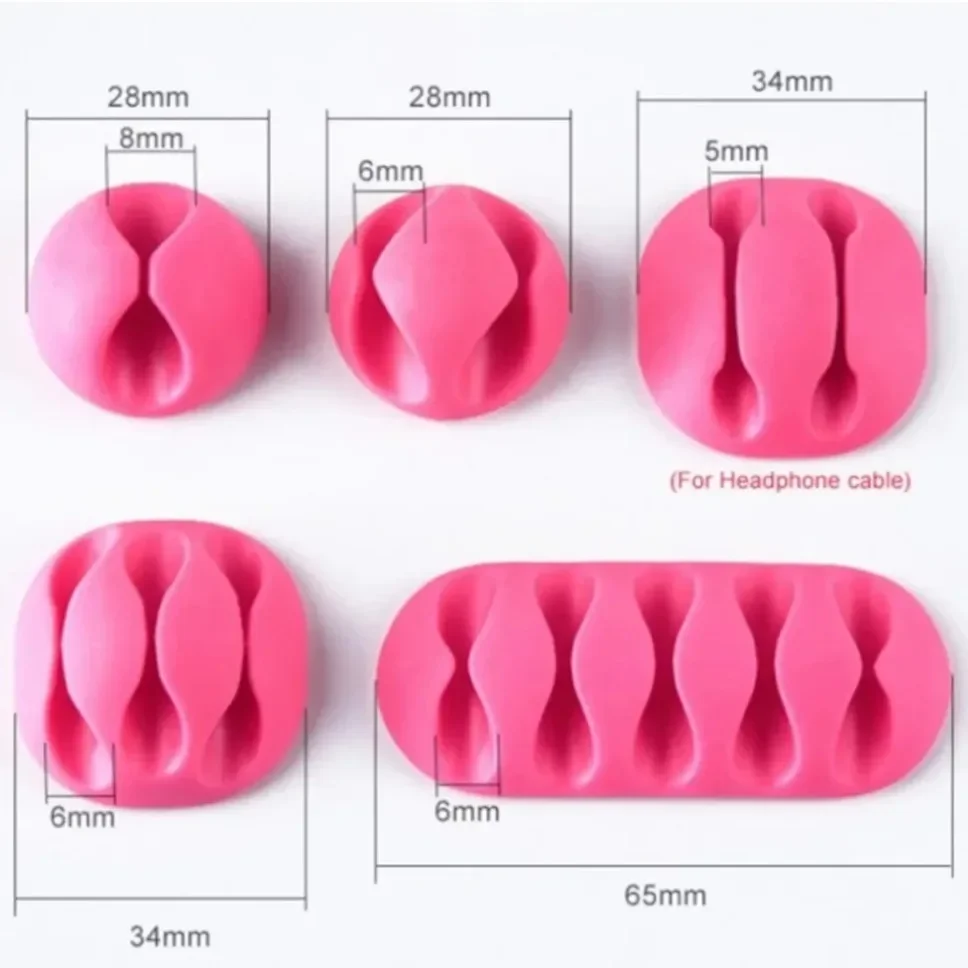 Organizador de cables, soporte para cables de gestión, enrollador de cables USB Flexible, Clips de silicona para ratón, teclado, Protector de auriculares, 10 Uds. - imagen 5