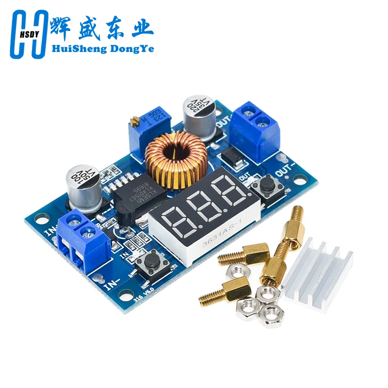 XL4015 Módulo de cargador reductor ajustable de alta potencia 5A 75W DC-DC convertidor reductor Controlador LED con voltímetro rojo - imagen 3