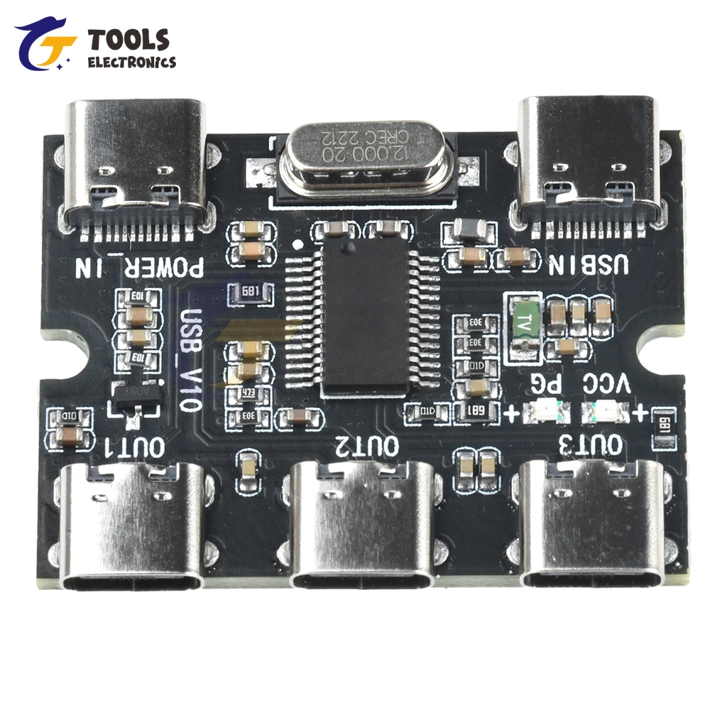 Tipo el concentrador 1 del eje de la placa de expansión USB C en el módulo de expansión USB Hud del eje de 3 salidas con la interfaz de alimentación - imagen 4
