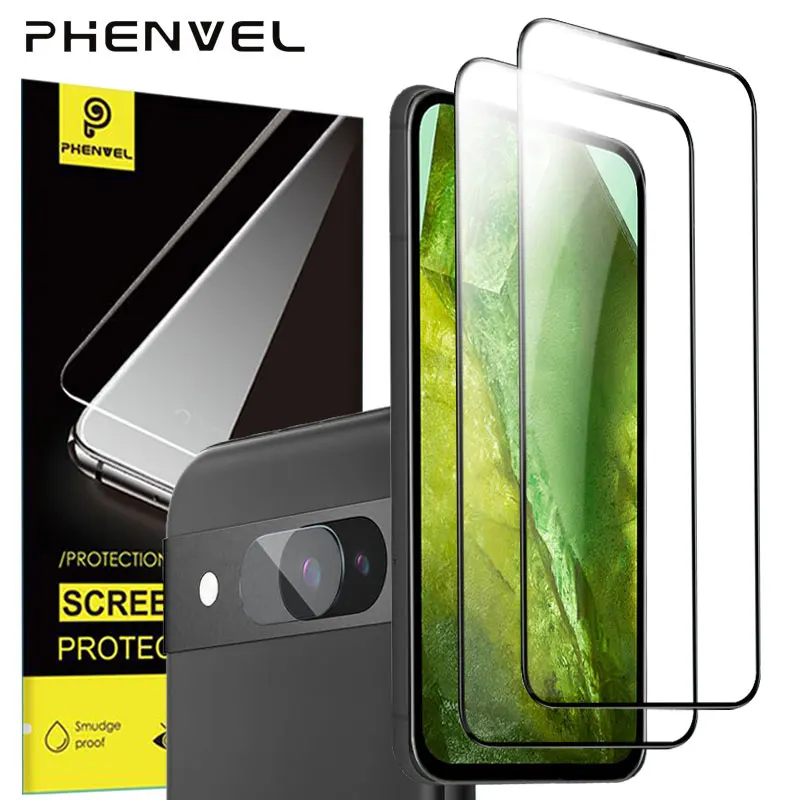 Phenvel Protector de vidrio para Google Pixel 8A Protector de pantalla de cubierta completa para Pixel 8a película de vidrio templado - imagen 2