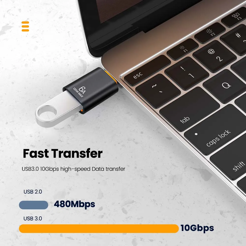 Elough Adaptador USB 3.0 Macho a USB-C Hembra OTG - imagen 3
