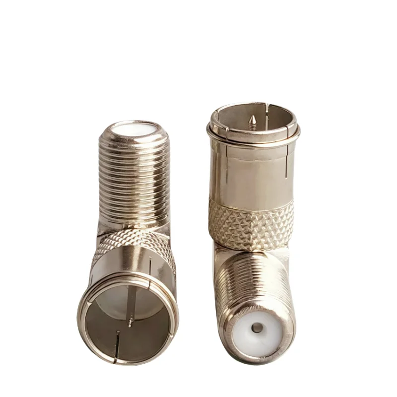 5 uds F enchufe macho rápido a F hembra Cable de enchufe de ángulo recto adaptador de TV SAT TV antena Coaxial amplificador conector Accesorios - imagen 2