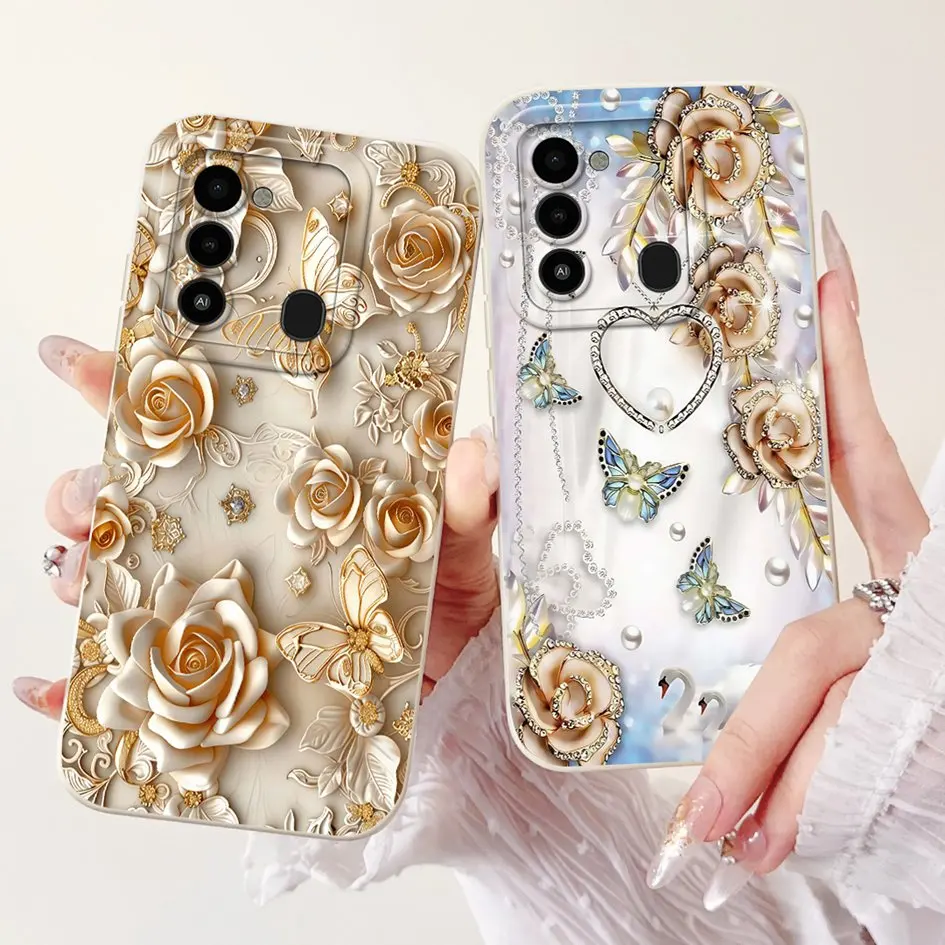 Funda para Tecno Spark Go 2022 KG5 KG5h, Funda Spark 8C KG5k KG5j KG5n, Funda bonita de dibujos animados para Tecno Spark 9 Spark8C Capa - imagen 2