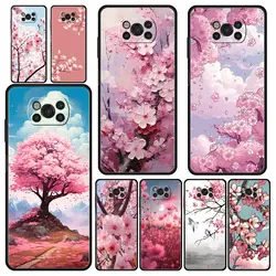 Funda Silicona Xiaomi POCO X6 – Diseño Flor Cerezo Antigolpes Negro