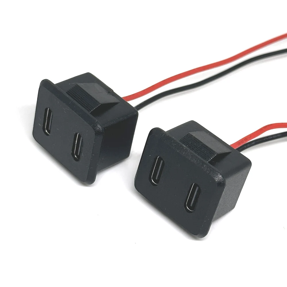 Toma de corriente de doble capa con conector de Cable, Base hembra tipo c, 20V, 5A, TYPE-C - imagen 2